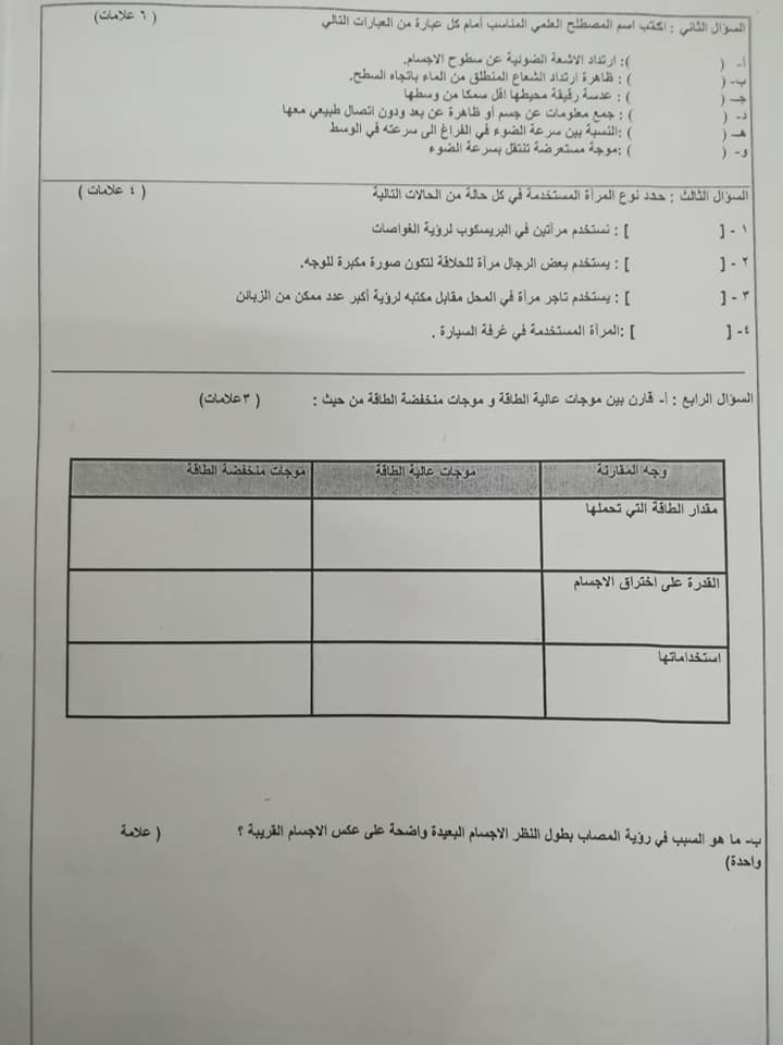 نموذج B وكالة اختبار الفيزياء النهائي للصف العاشر الفصل الاول 2018