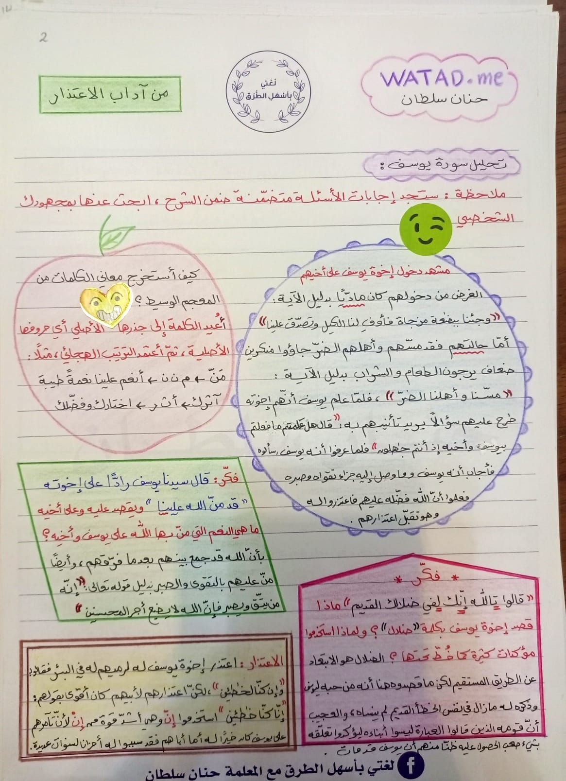 بالصور شرح درس من اداب الاعتذار مادة اللغة العربية للصف العاشر الفصل الاول 2023